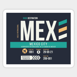 Mexico City (MEX) Airport Code Baggage Tag Magnet